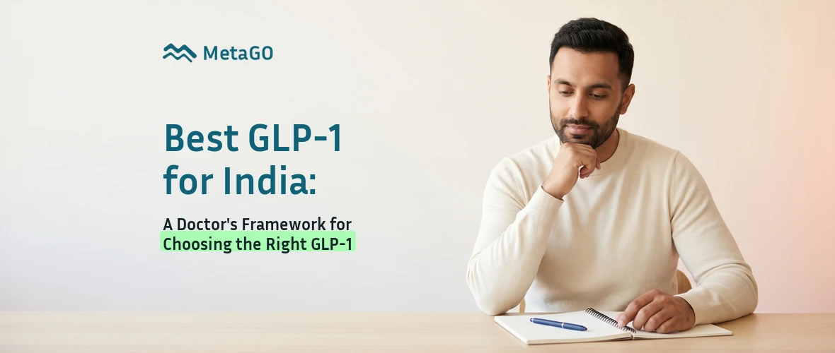 Punjabi man in his 30s looking thoughtfully at a notebook, best GLP-1 for Indian patients doctor decision framework